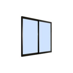 Fenêtre aluminium H.125 x l.120 cm coulissant 2 vantaux gris 0