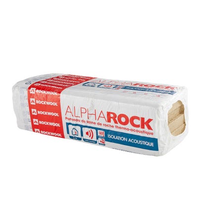 Panneau laine de roche ALPHA ROCK phonique Kraft TH34 Ep 40 mm R = 1,15 ROCKWOOL 1.35X0.6M  3