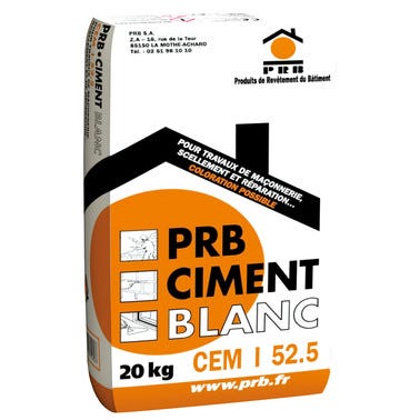 Ciment blanc 20 kg - PRB ❘ Bricoman