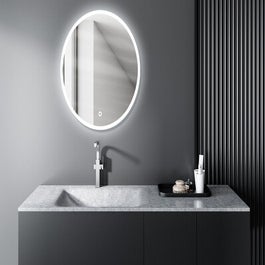 Miroir salle de bain rond avec eclairage LED - Diamètre 60cm - GO