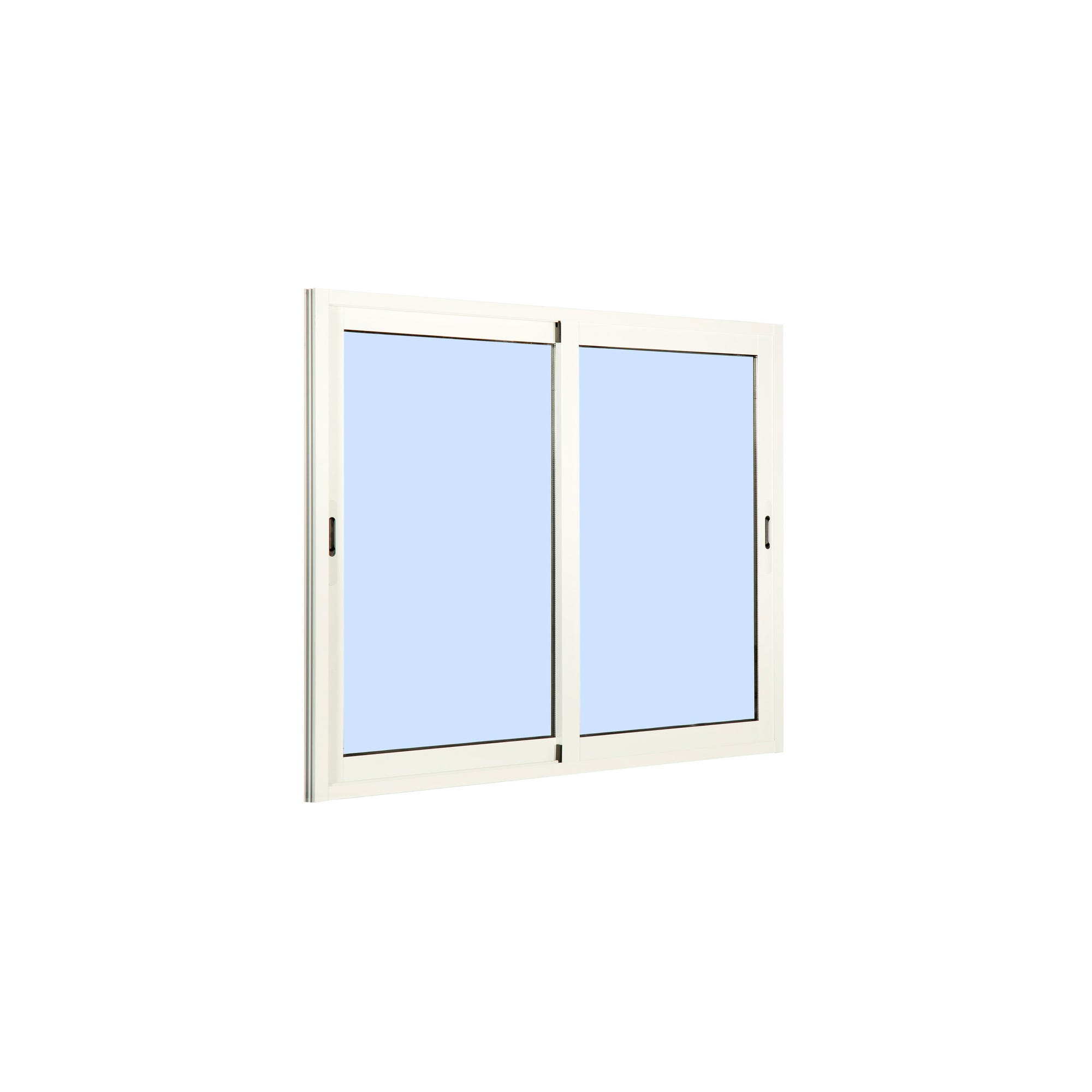 Fenêtre aluminium H.125 x l.120 cm coulissant 2 vantaux blanc 0