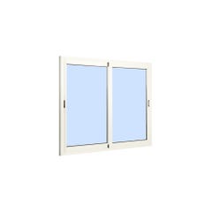 Fenêtre aluminium H.125 x l.120 cm coulissant 2 vantaux blanc