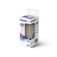 Ampoule fil transparente B22 A60 4000K 806Lm