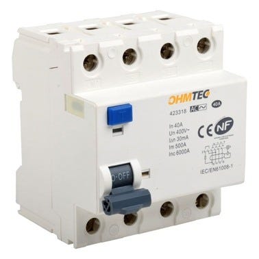 Interrupteur différentiel tétra 40A 30 mA type AC - OHMTEC 0