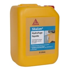 Hydrofuge pour béton et mortier 5L Sika hydrofuge - SIKA