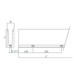 Profil glass U aluminium inox 316 Long.3 m 0