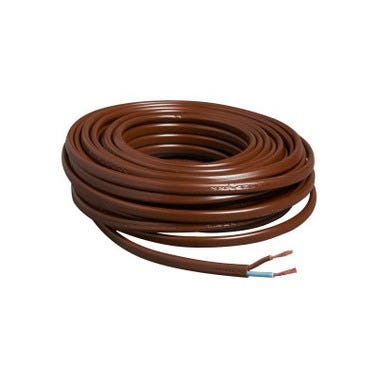 Cable électrique HO3 VVH 2-F 2 x 0,75 mm² marron 10 m  0