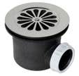 Bonde de douche à grille marguerite avec sortie horizontale pour receveur Ø 90 mm