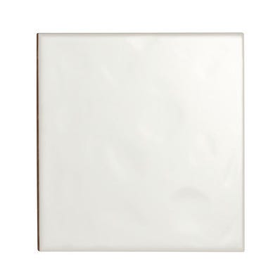Faïence 15 x 15 cm blanc lisse brillant