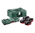 Pack 3 Batteries 18 V 5,5 Ah LiHD + Chargeur Ultrarapide double ASC 145 Duo en box - METABO