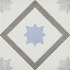 Carrelage intérieur motif l.22,3 x L.22,3 cm Great celeste 14