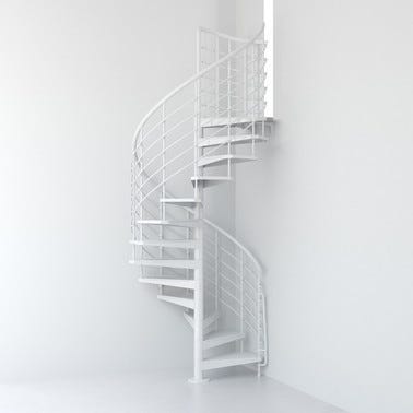 Escalier colimaçon Despina Xtra blanc 13 hauteurs Diam.110 cm