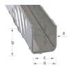 Profilé u damier aluminium brut 22x22mm int.19 mm L. 100 cm