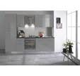 Cuisine complète 255 cm avec électroménagers Gris clair laqué - Lune