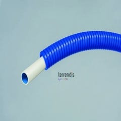 Tube PER Hydrocable blanc / bleu Diam. 12mm Ep. 2mm en couronne Long. 25m 