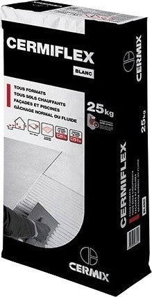 mortier colle carrelage c2s1et c2s1eg gris 25 kg cermiflex cermix bricoman