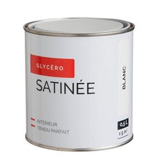 Peinture intérieure multi-supports glycéro satin blanc 0,5 L