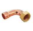 Lot de 2 coudes 2 pièces 1 écrou prisonnier Femelle à visser et souder 20 x 27 (3/4") Diam.18 mm