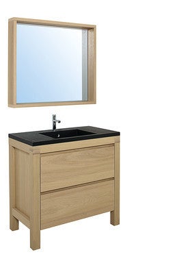 Meuble De Salle De Bain Effet Bois L 90 X H 87 X P 50 Cm Erwan Bricoman