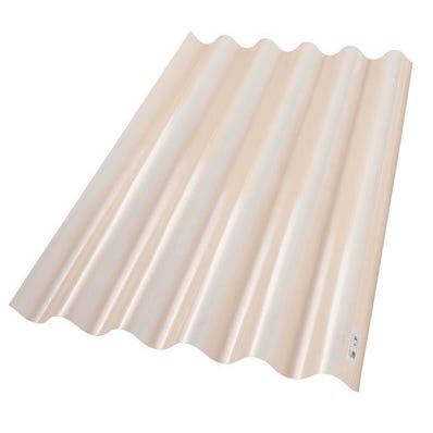 Plaque Polyester Translucide Grande Onde Fibrolux Classe 1 152x92 Cm Bricoman