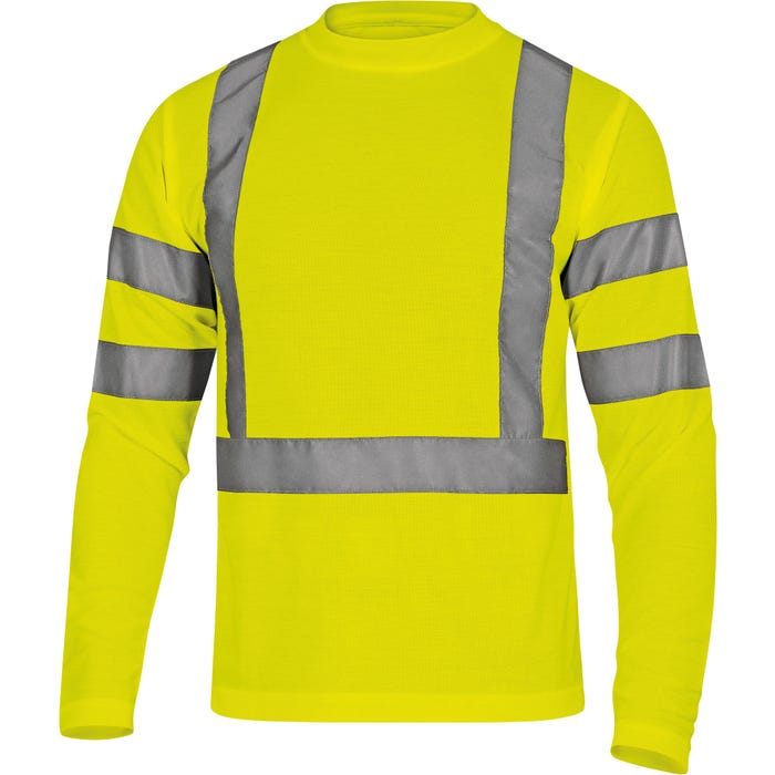 Tee shirt haute visibilité à manches longues jaune T.3XL - DELTA PLUS 0