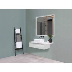 Plan de travail de salle de bain blanc brillant l.45 x L.80 x Ep.3 cm Atlantis