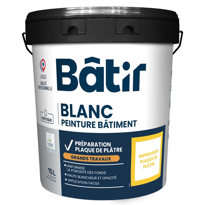 Sous-couche plaques de plâtre acrylique 15 L - BATIR 0