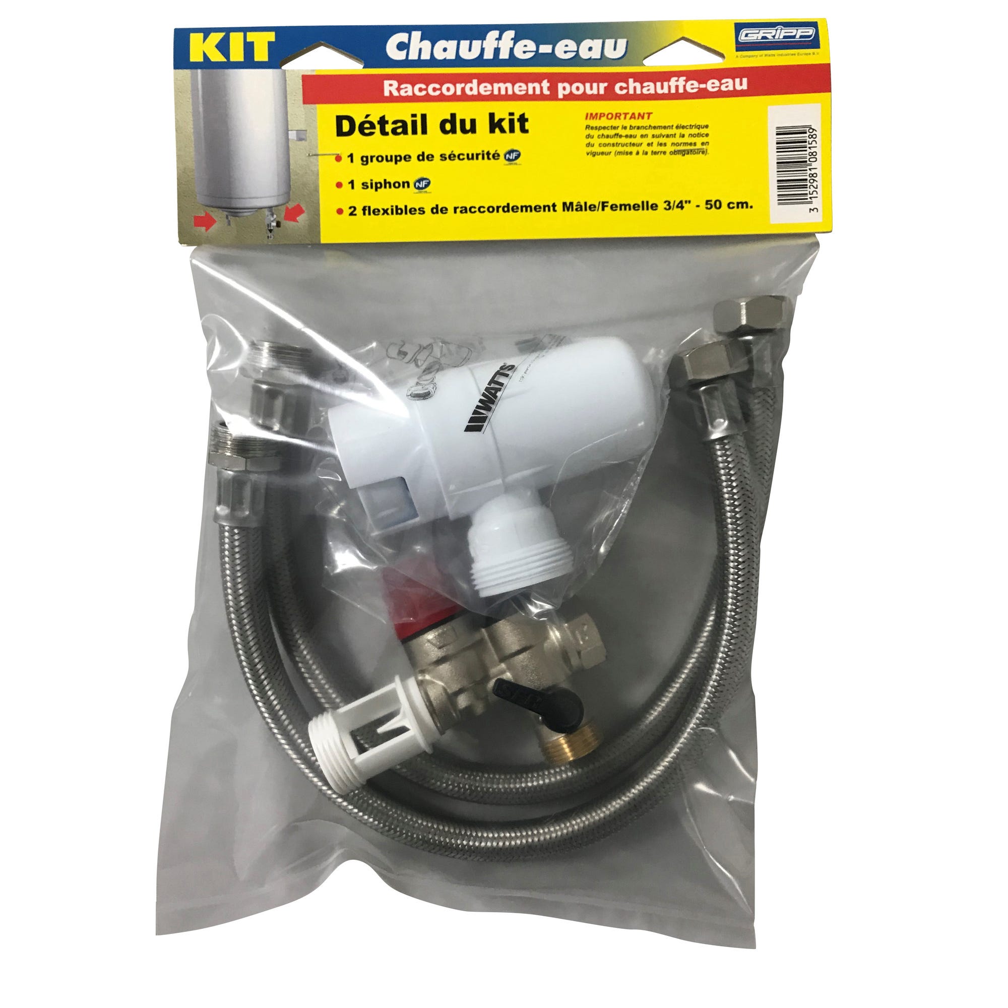 Kit chauffe eau standard laiton - WATTS 0