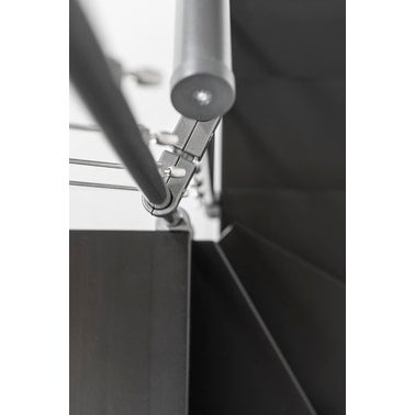 Escalier double quart tournant gris/wengé noir MAS 1.4 050 inox Larg.75 cm 4