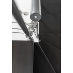 Escalier double quart tournant gris/wengé noir MAS 1.4 050 inox Larg.85 cm 4