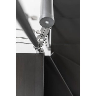 Escalier droit gris/wengé noir MAS 1.4 050 inox Larg.75 cm 4