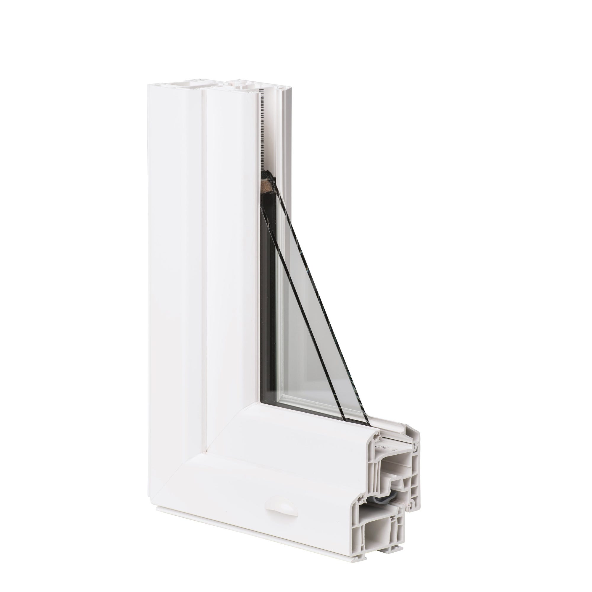 Fenêtre PVC H.75 x l.60 cm oscillo-battant 1 vantail tirant droit blanc 2