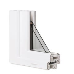 Fenêtre PVC H.75 x l.100 cm oscillo-battant 2 vantaux blanc 3