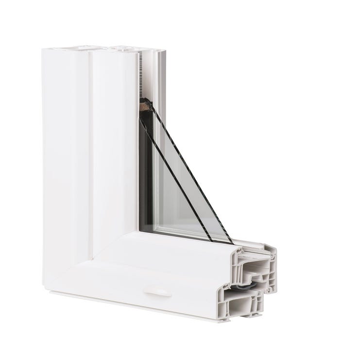 Fenêtre PVC H.75 x l.100 cm oscillo-battant 2 vantaux blanc 3