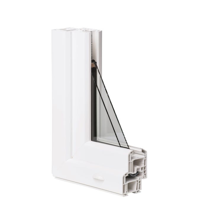 Fenêtre PVC H.75 x l.100 cm oscillo-battant 2 vantaux blanc 2