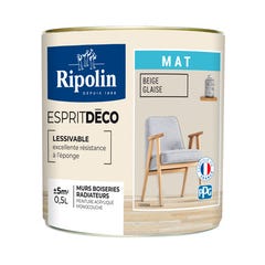 Peinture intérieure multi-supports acrylique mat beige glaise 0,5 L Esprit déco - RIPOLIN 2