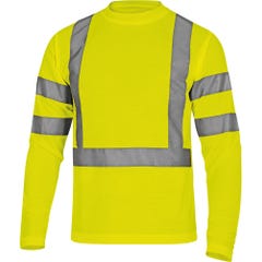 Tee shirt haute visibilité à manches longues jaune T.XXL - DELTA PLUS 0