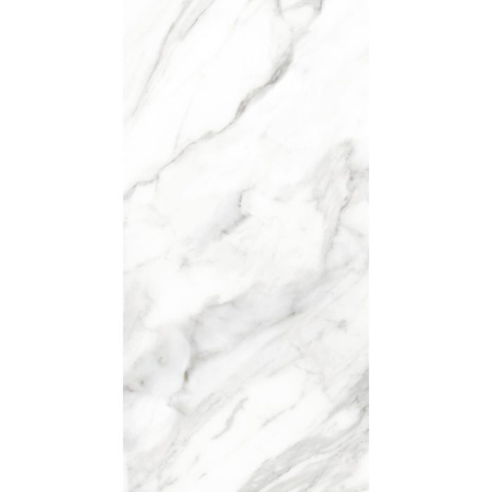 Carrelage intérieur sol et  mur blanc effet marbre l.30 x L.60,4 cm Loop Marmo Bianco 0