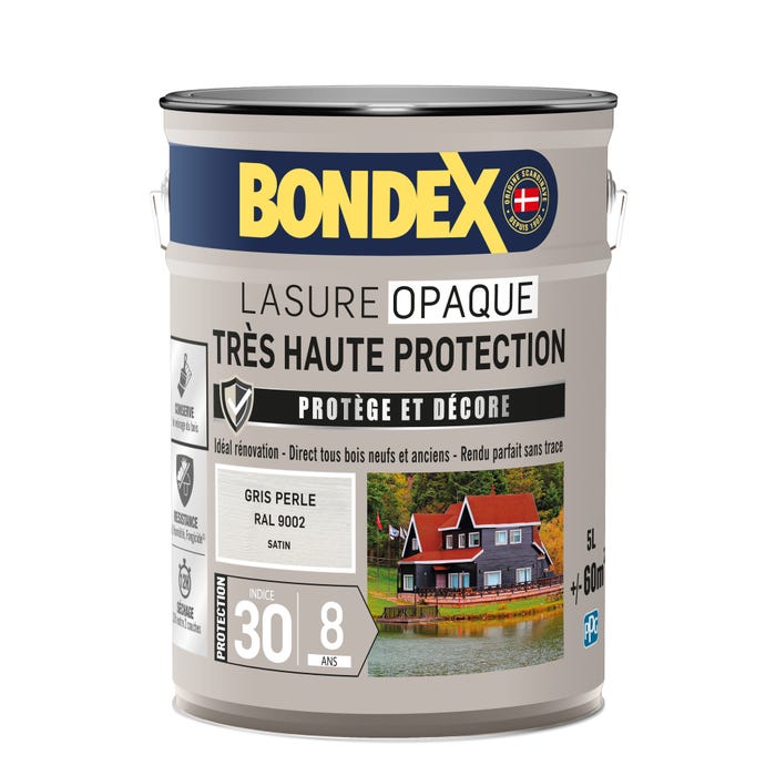 Lasure opaque très haute protection 8 ans gris perle 5 L - BONDEX 2