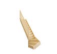 Escalier sapin 1/4 tournant bas à gauche avec contremarches et rampe fuseaux à gauche - Larg. 76 cm
