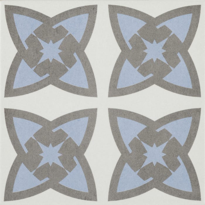 Carrelage intérieur motif l.22,3 x L.22,3 cm Great celeste 21