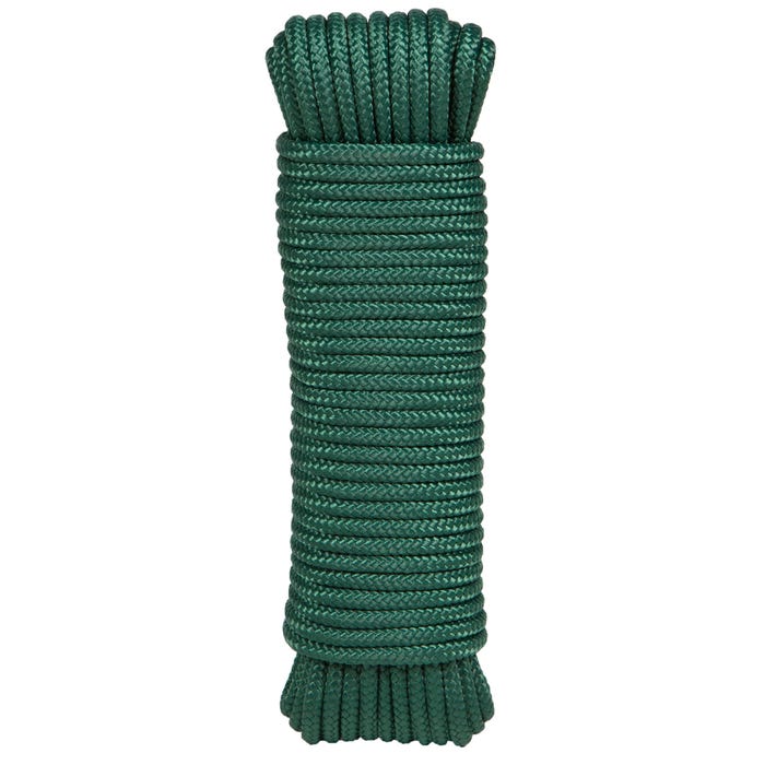 Corde tréssée polypropylène vert 5 mm Long.15 m 0