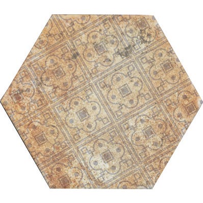 Carrelage sol extérieur effet pierre l.20 x L.24 cm - Décor Pompeia Marron 2