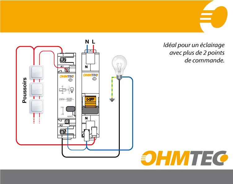 Télérupteur 16A - OHMTEC | Bricoman