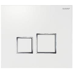 Plaque de commande pour WC suspendu blanche/inserts brillants Square - SIAMP 1