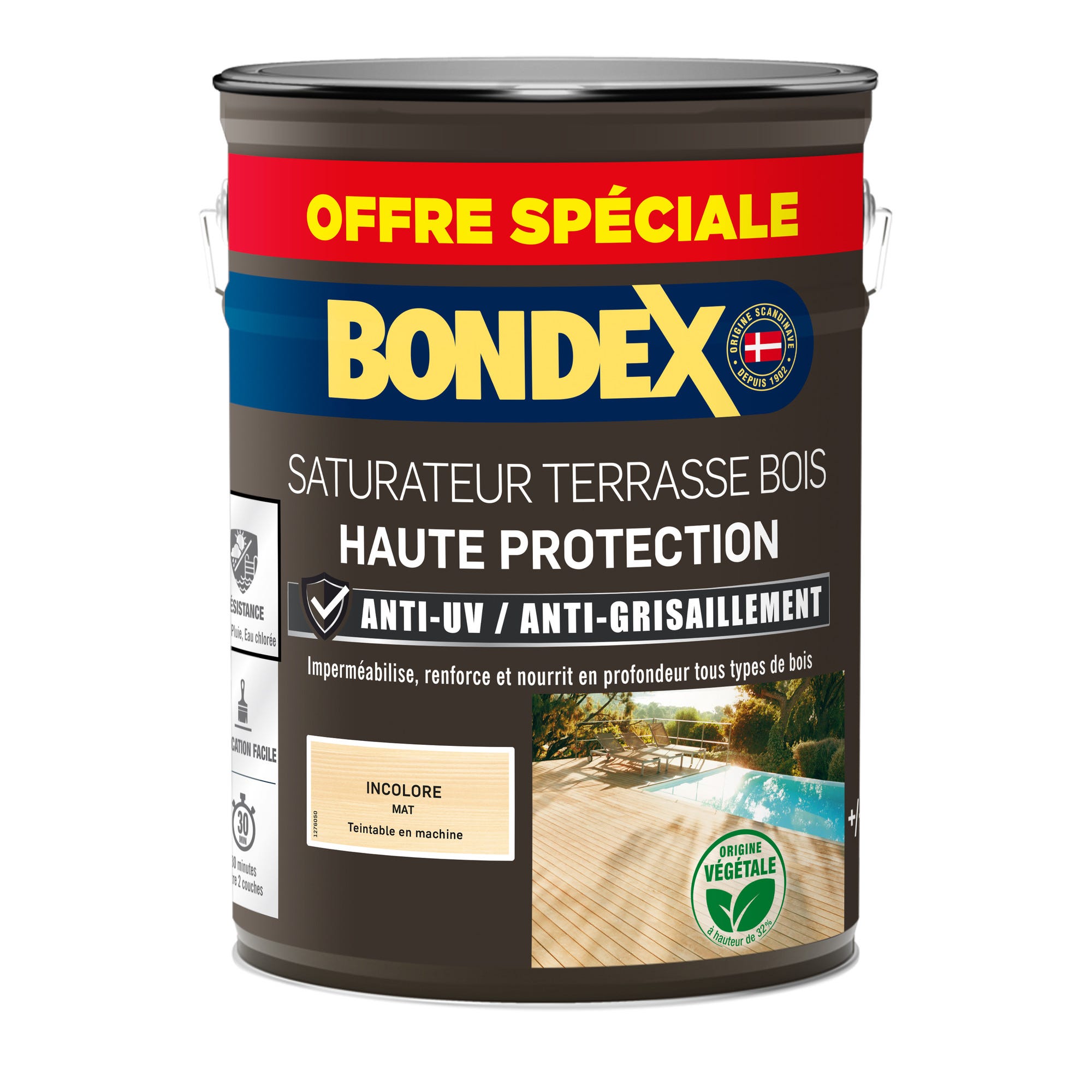 Saturateur terrasse bois anti UV et grisaillement incolore 5 L + 20% gratuit - BONDEX 2