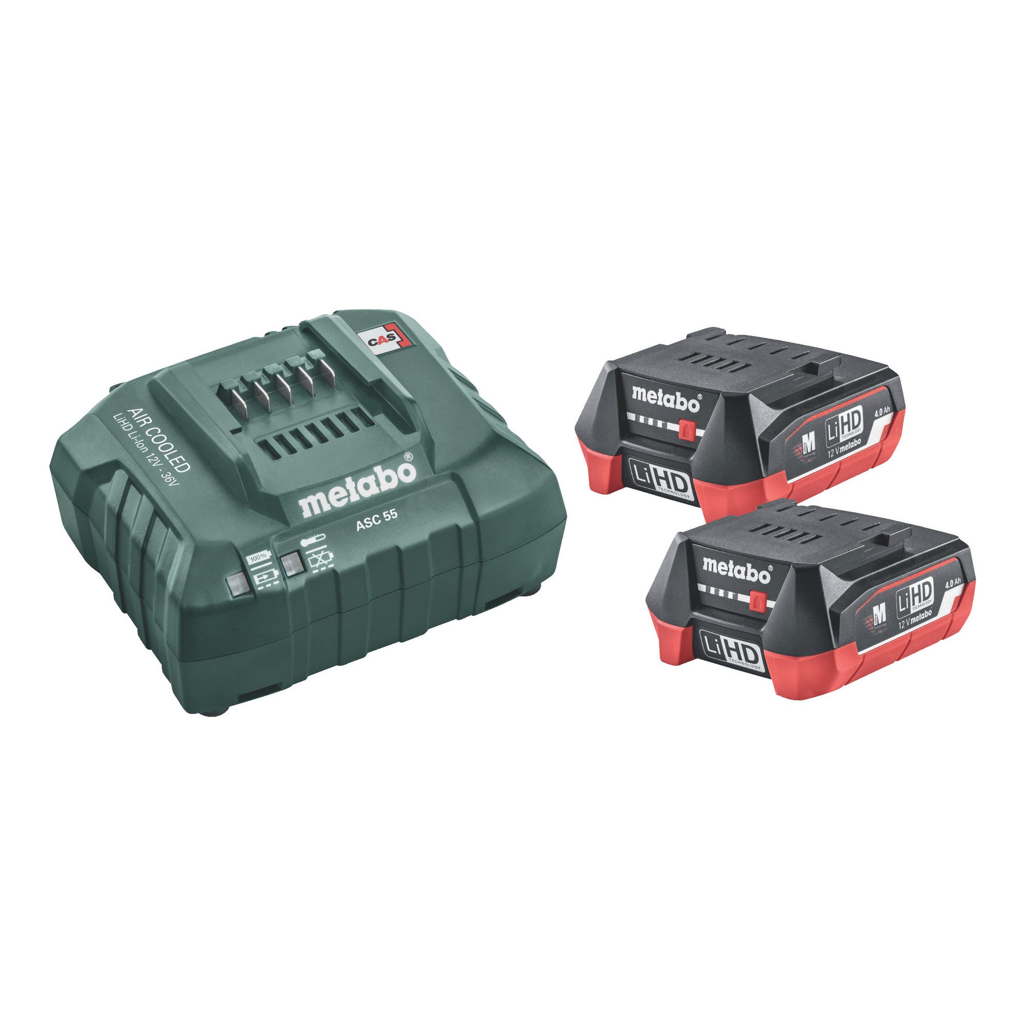 Pack 2 Batteries 12 V 4 Ah LiHD + chargeur ASC55 - METABO 0