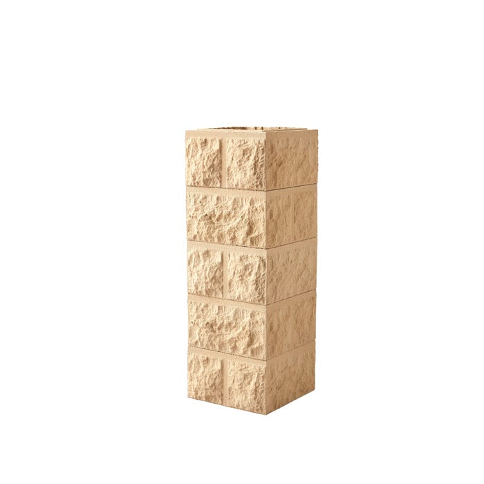 Elément de pilier taillé ton pierre l.30 x P.30 x H.16,7 cm - WESER 2