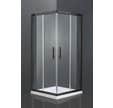 Paroi de douche d'angle coulissante noire mat l.80 x L.80 H.190 x Ep.0,05 cm Kailin