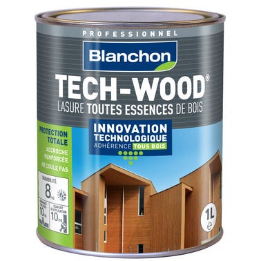 Lasure bois extérieurs verticaux brun acajou 1 L Tech-Wood® - BLANCHON 0